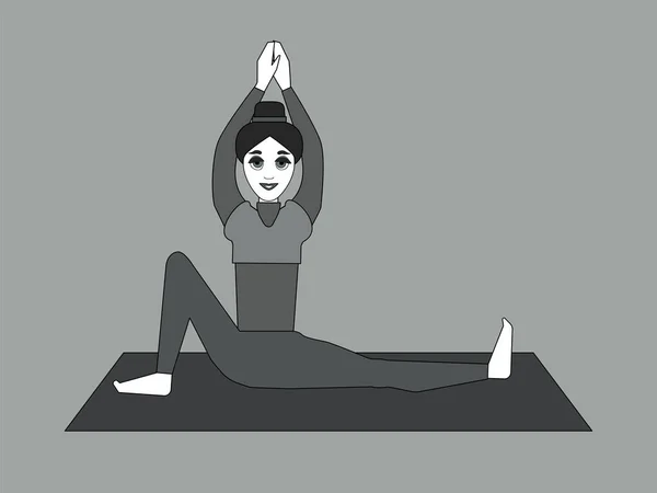 Fata Practică Yoga Ilustrație Vectorială — Vector de stoc