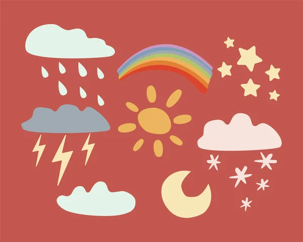 Météo Réglée Illustration Vectorielle — Image vectorielle