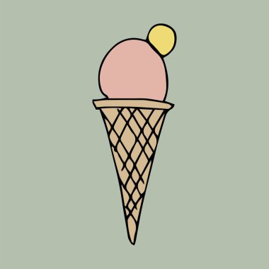 Dondurma. vektör illüstrasyonu