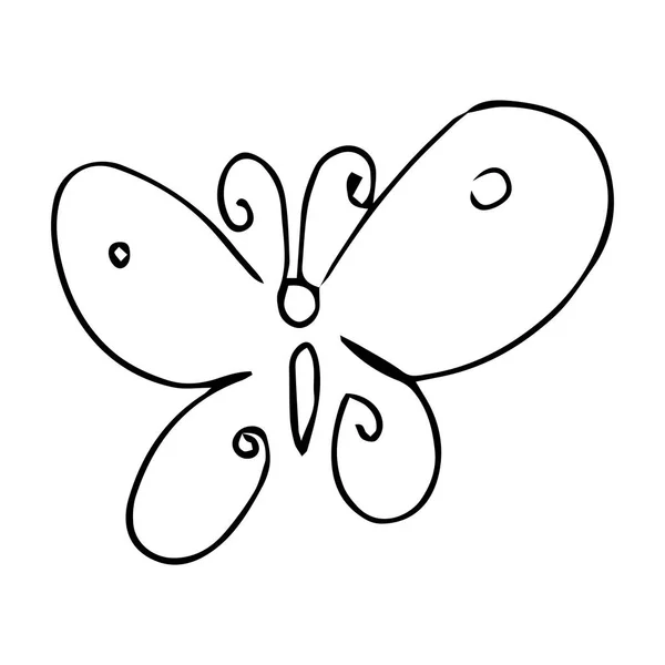 Vector Mariposa Dibujo Mano — Vector de stock