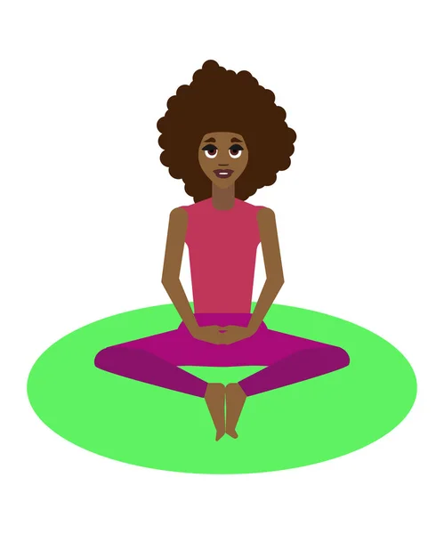 Fata Care Practică Yoga Ilustrație Vectorială Fundal Alb — Vector de stoc
