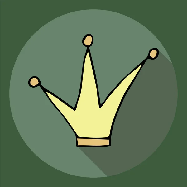 王冠アイコン フラットの影 ベクトル — ストックベクタ