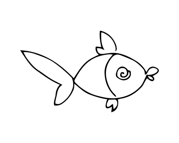 Ikan Vektor Gambar Tangan - Stok Vektor