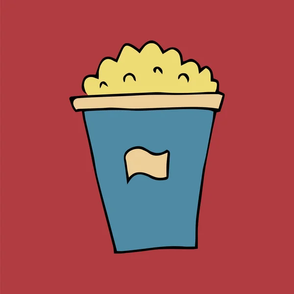 Popcorn Fast Food Ilustrație Vectorială — Vector de stoc