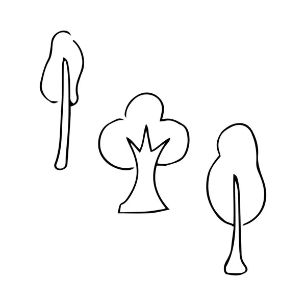 Baumsymbol Vektor Handzeichnung — Stockvektor