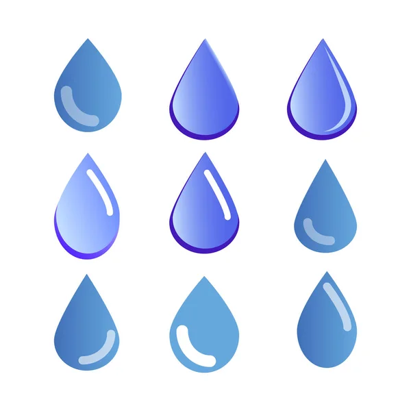 Water Drops Set Vector Illustration — Stock Vector