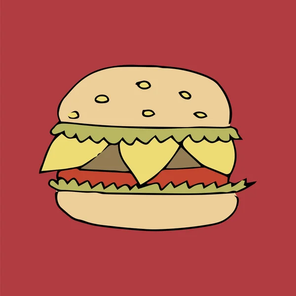 Comida Rápida Hamburguesa Vector — Vector de stock