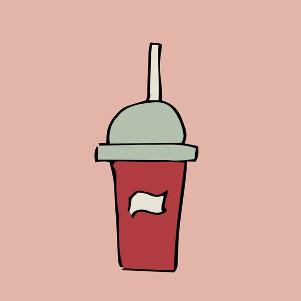 Fastfood Glas Milkshake Vector — Stockvector