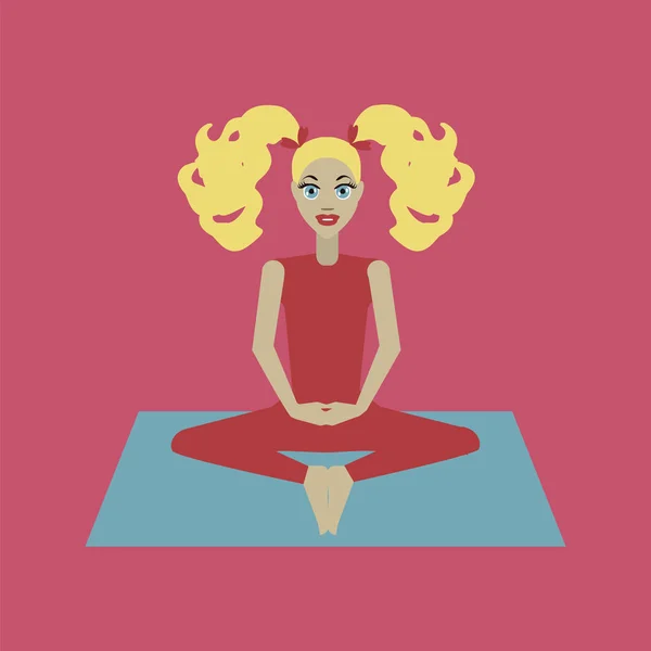 Chica Practicando Yoga Ilustración Vectorial — Foto de stock gratuita
