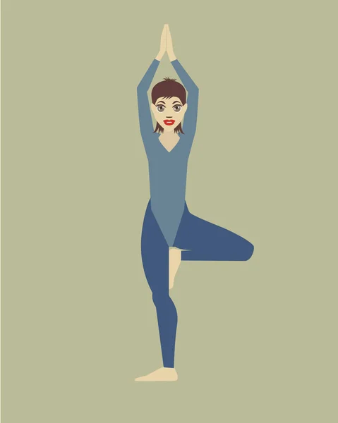 Chica Practicando Yoga Ilustración Vectorial — Foto de stock gratis