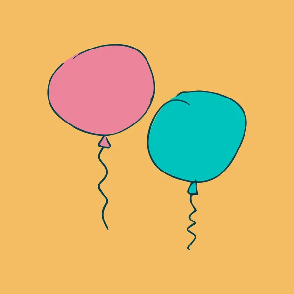 Μπαλόνια Χέρι Συντάσσονται Διανυσματικά Εικονογράφηση — Δωρεάν Φωτογραφία