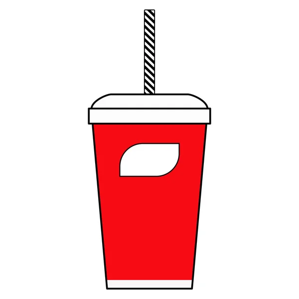 Fastfood Een Glas Soda Water Vectorillustratie — Stockvector