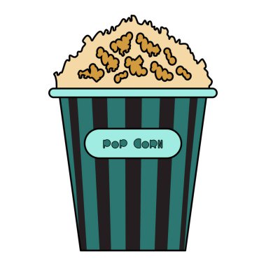 patlamış mısır. illustrationon beyaz bir arka plan vektör