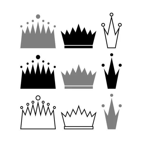 Kronen Gesetzt Vektorillustration — Stockvektor