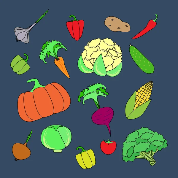 Gemüseset Vektorillustration — Stockvektor