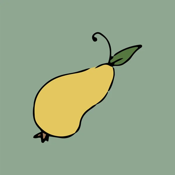 Pear Icon Hand Drawn Vector Illustration — Stock Vector