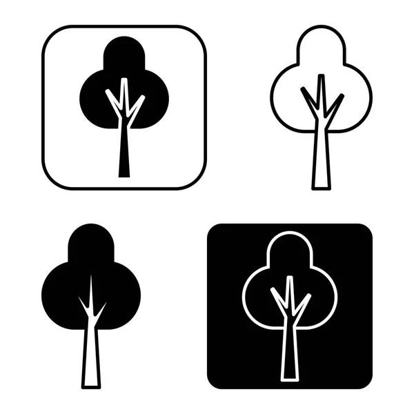 Ikona Drzewa Ilustracja Wektora — Wektor stockowy