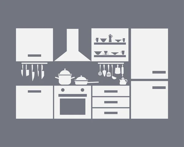 Кухонні Меблі Векторна Ілюстрація — стоковий вектор