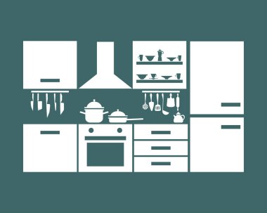 Mutfak mobilya. vektör çizim