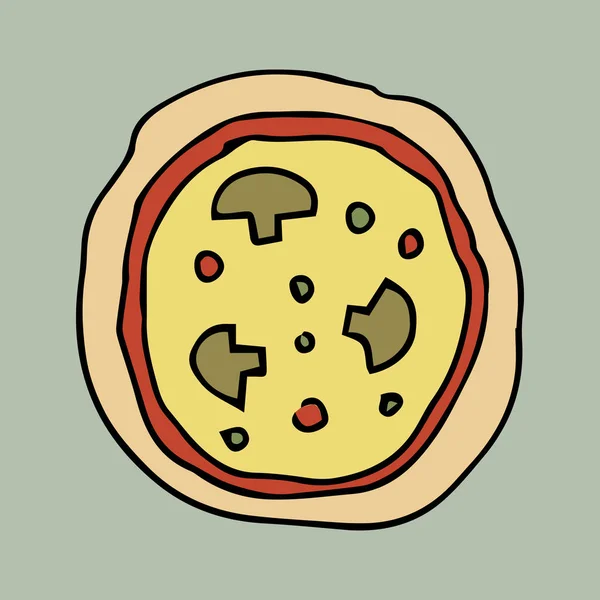 Pizza Ilustrasi Vektor Gambar Tangan - Stok Vektor