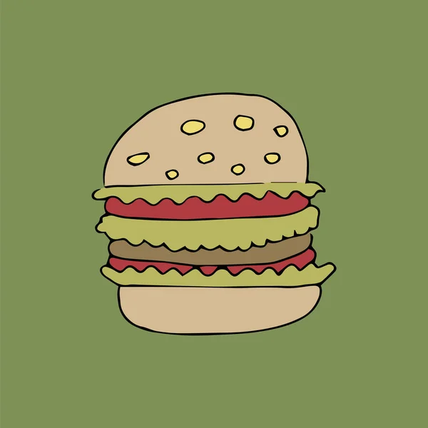 Comida Rápida Hamburguesa Vector — Vector de stock