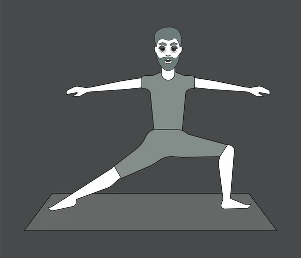 Hombre Practicando Yoga Ilustración Vectorial — Vector de stock