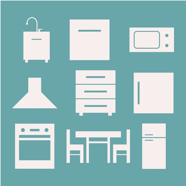 Furniture Icons Set Vector Illustration — Stock Vector