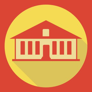 ev simgesi. düz gölge ile. vektör