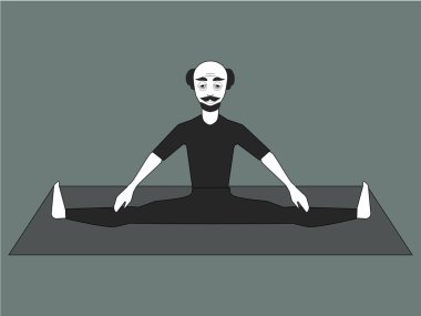 pratik yoga adam. vektör çizim