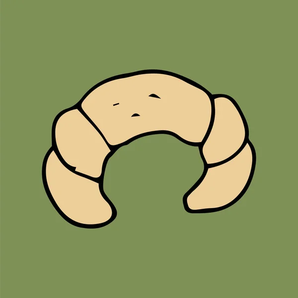 Croissant Comida Rápida Vector — Vector de stock