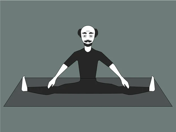 Uomo Che Pratica Yoga Illustrazione Vettoriale — Vettoriale Stock