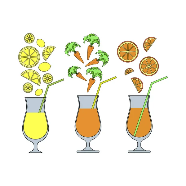 Sucuri Fructe Setate Ilustrație Vectorială Colorată — Vector de stoc