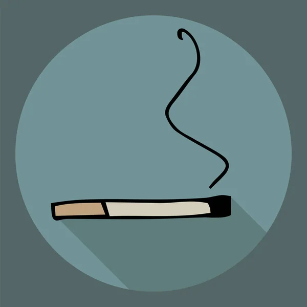 Zigarettensymbol Flach Mit Schatten Vektor — Stockvektor