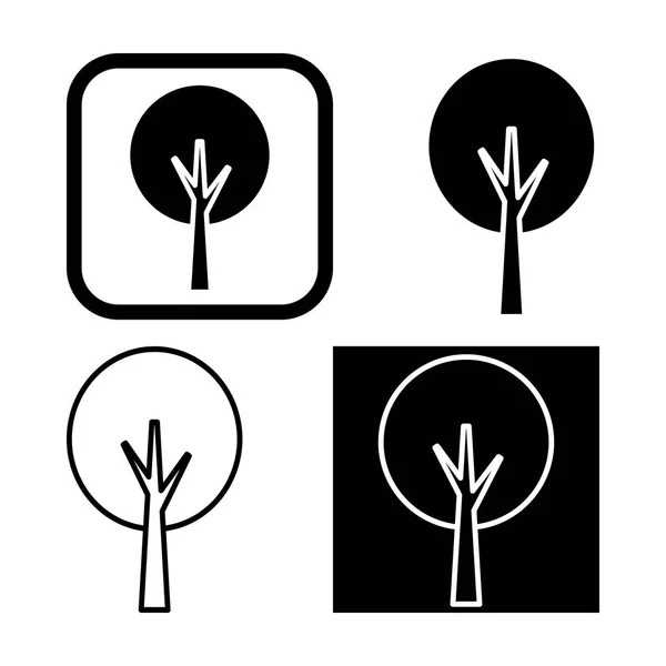 Ikona Drzewa Ilustracja Wektora — Wektor stockowy