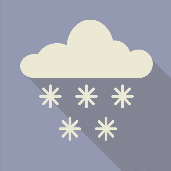 Χιόνι Στο Cloud Επίπεδη Σκιές Διάνυσμα — Διανυσματικό Αρχείο