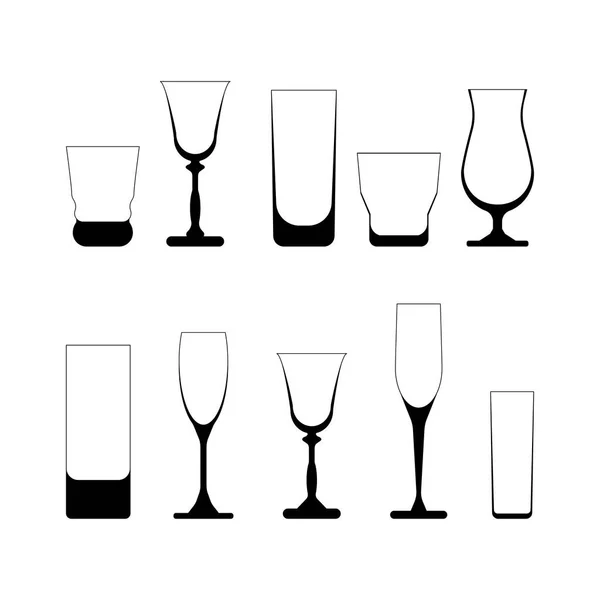 Weingläser Vorhanden Vektor Illustration Auf Weißem Hintergrund — Stockvektor