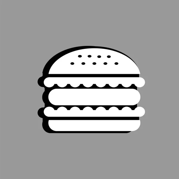Ikon Vektor Hamburger Pada Latar Belakang Abu Abu - Stok Vektor