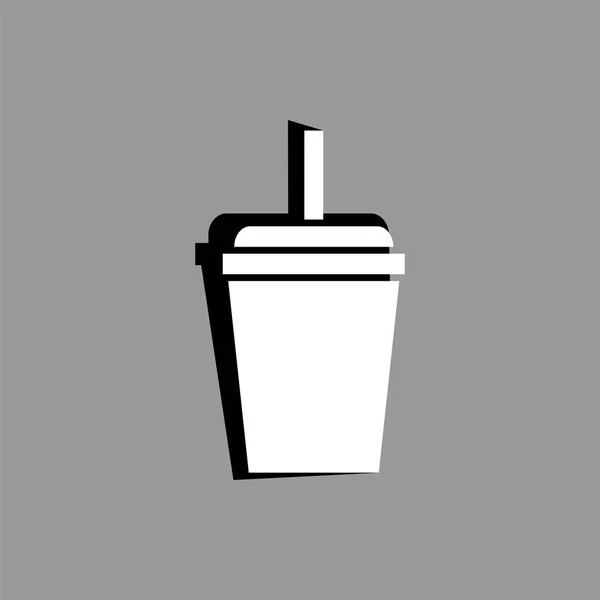 Een Glas Drinken Fastfood Vector Pictogram — Stockvector