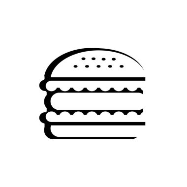 Hamburger vektör simgesi beyaz arka plan üzerinde