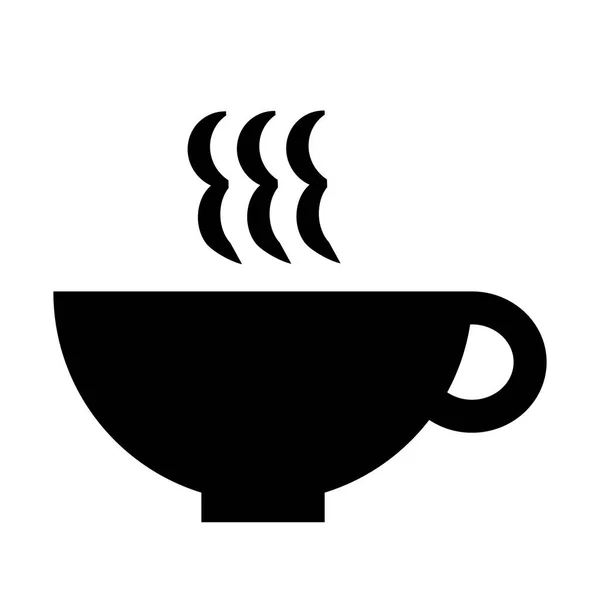 Kopp Kaffe Svart Och Vit Vektor Symbol — Stock vektor