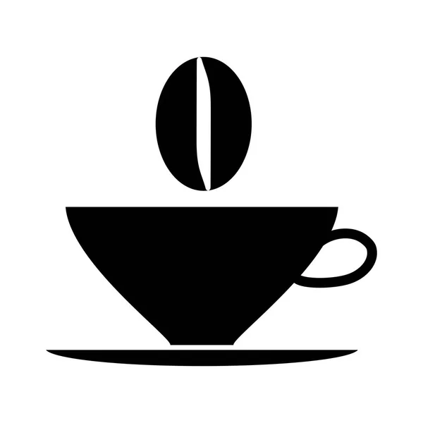 Kopp Kaffe Svarta Och Vita Vectoral Illustration — Stock vektor