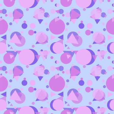 Geometrik şekiller ile Seamless modeli. Çok renkli vektör arka plan