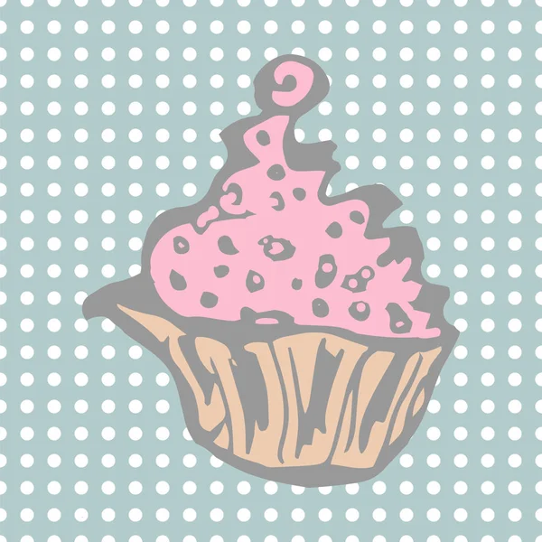 ケーキとクリーム パステル カラーのベクトル図 — ストックベクタ
