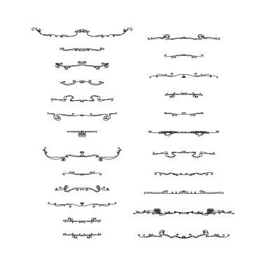 metin bölücüler kümesi. Beyaz arka plan üzerinde vektör çizim