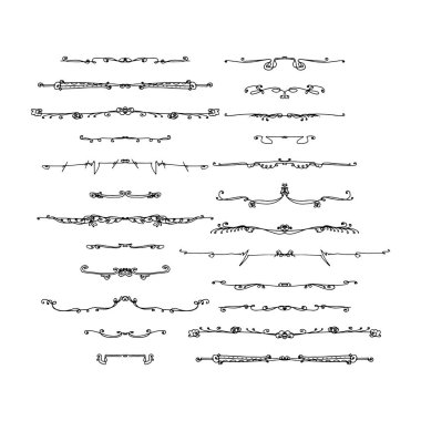 metin bölücüler kümesi. Beyaz arka plan üzerinde vektör çizim
