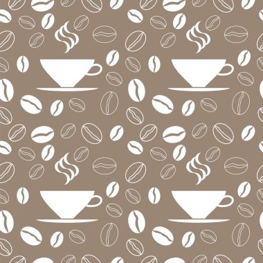 kahve seamless modeli. vektör çizim