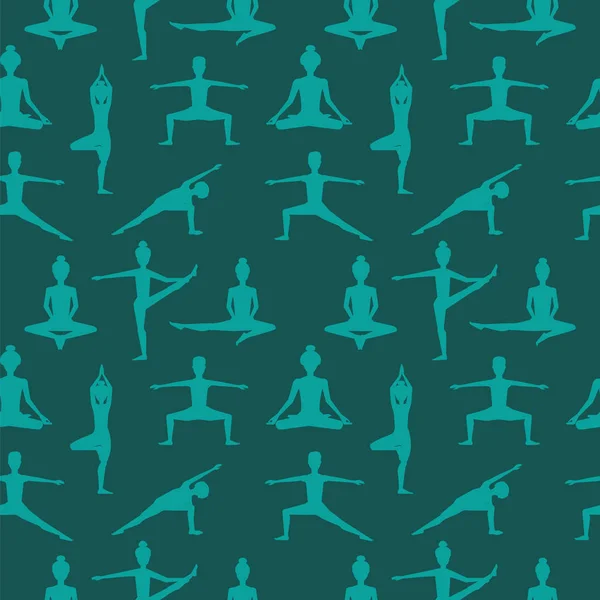 Patrón Yoga Sin Costuras Ilustración Vectorial — Vector de stock