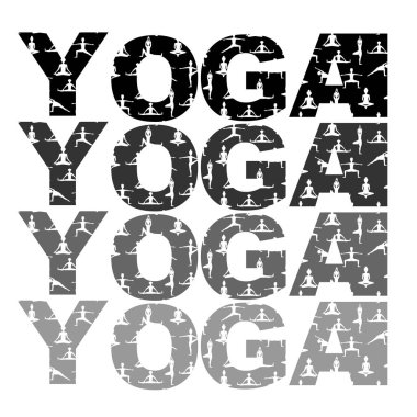 Beyaz arka plan üzerinde logo yoga vektör çizim