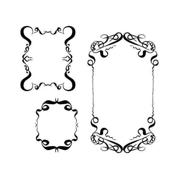 Set of decorative frames. hand-drawn — Stock Vector