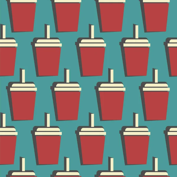 Drink Cup nahtloses Muster. Vektor — Stockvektor